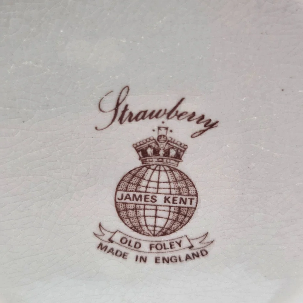 James Kent Old Foley Strawberry Stoneware Pitcher‎ Made in England
